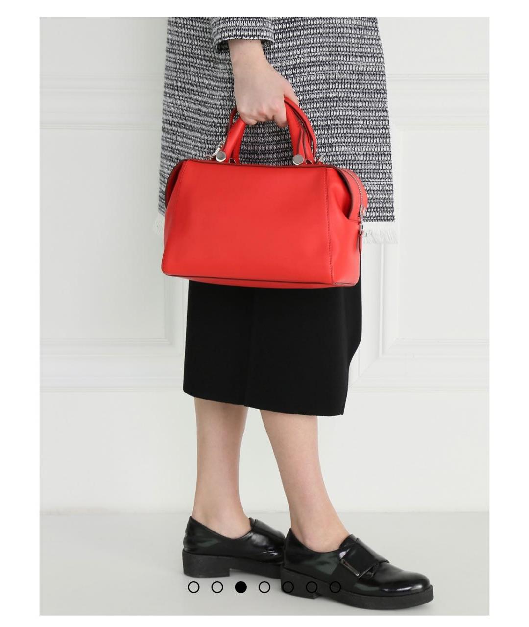 MAX MARA Красная кожаная сумка с короткими ручками, фото 6