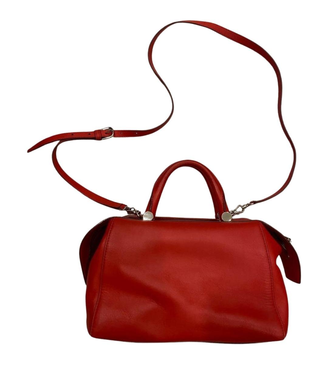 MAX MARA Красная кожаная сумка с короткими ручками, фото 1