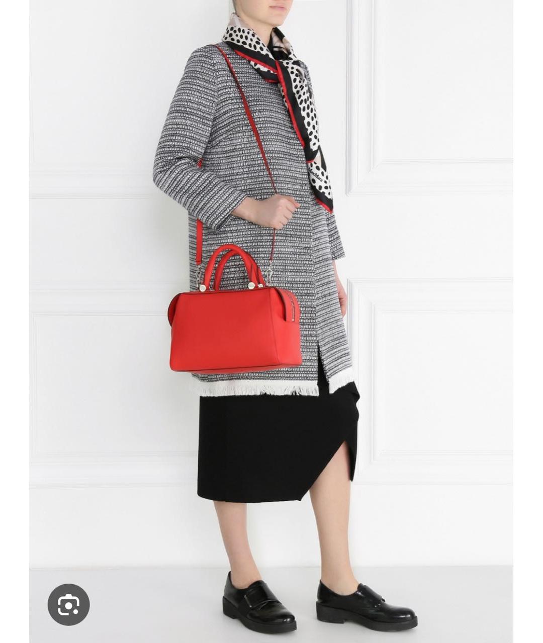 MAX MARA Красная кожаная сумка с короткими ручками, фото 5