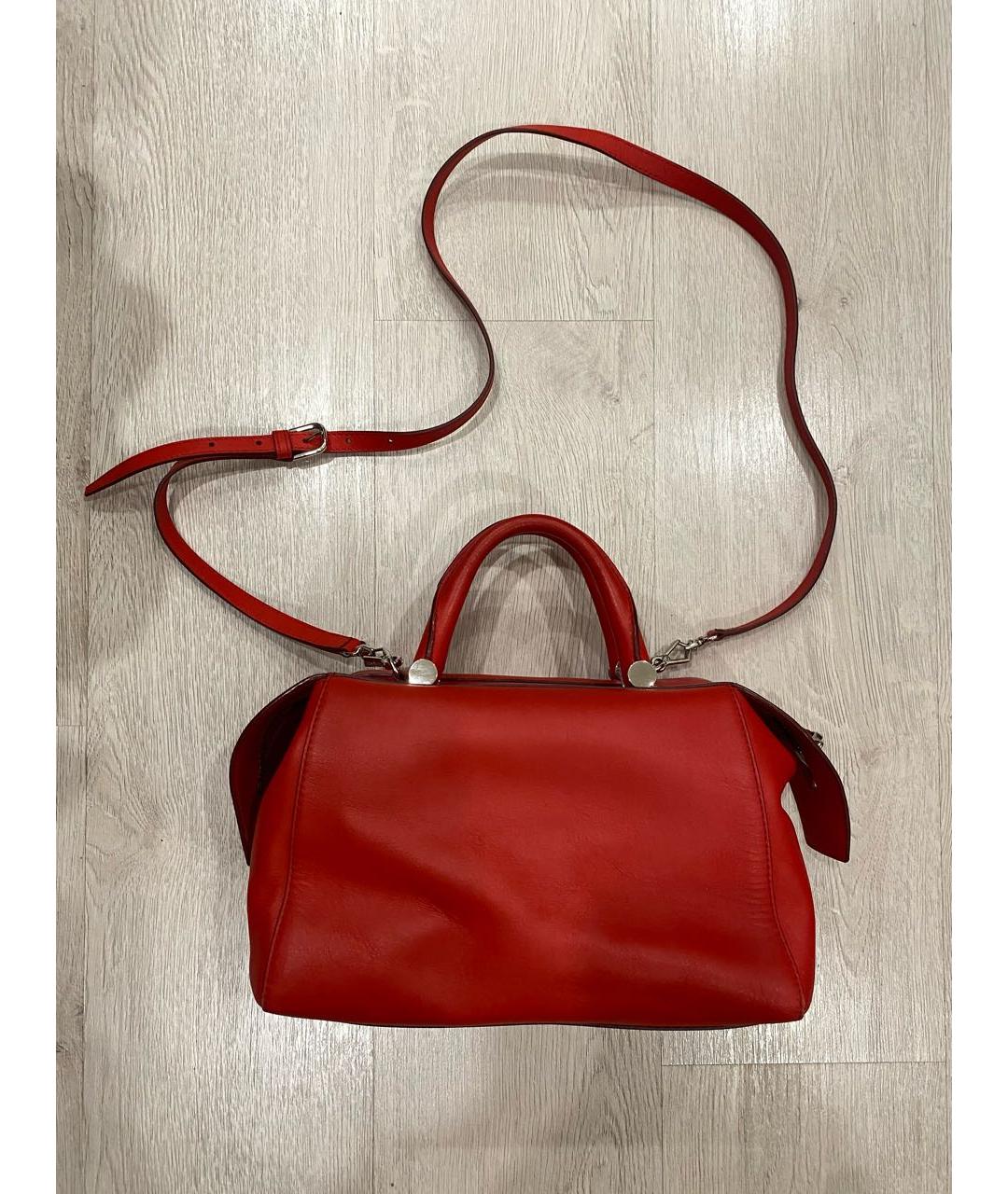 MAX MARA Красная кожаная сумка с короткими ручками, фото 7