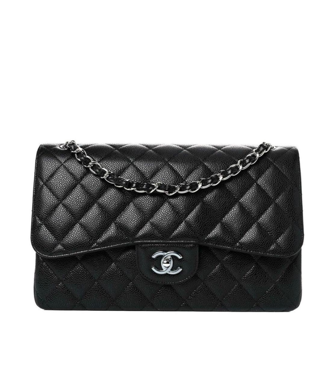 CHANEL Черная кожаная сумка с короткими ручками, фото 1