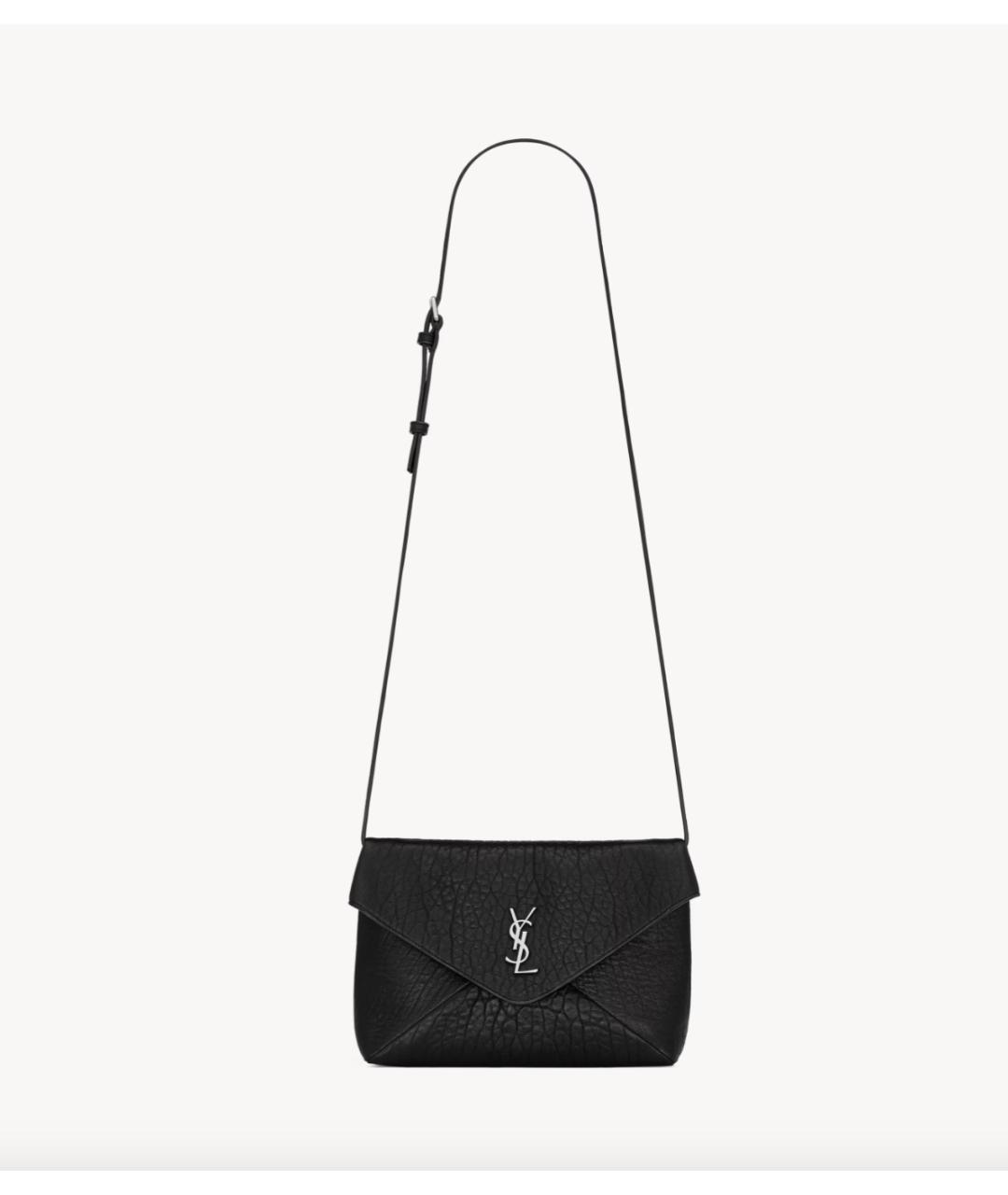 SAINT LAURENT Черная кожаная сумка на плечо, фото 5