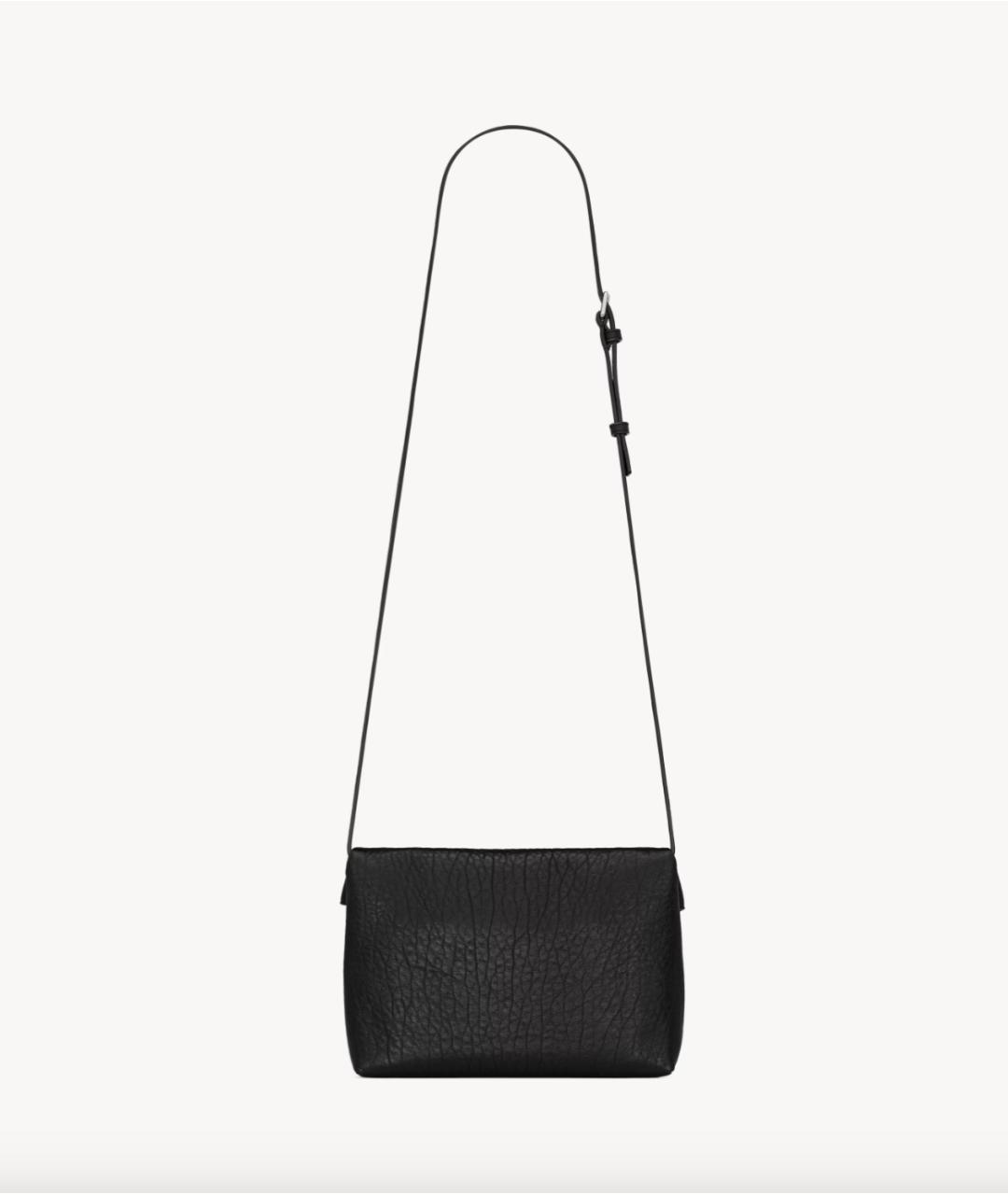 SAINT LAURENT Черная кожаная сумка на плечо, фото 2