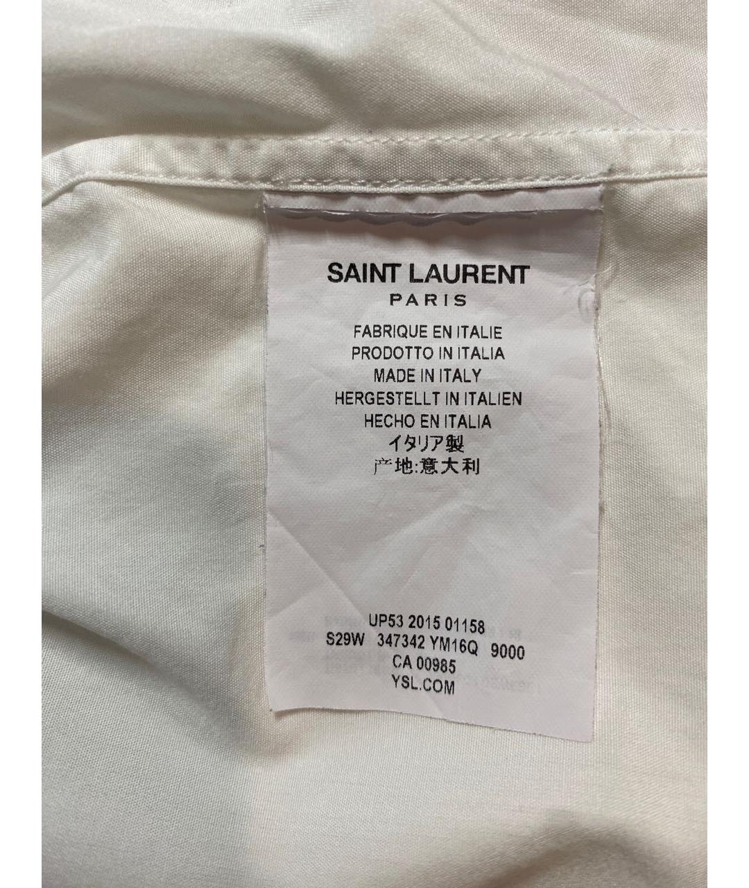 SAINT LAURENT Белая хлопковая классическая рубашка, фото 6