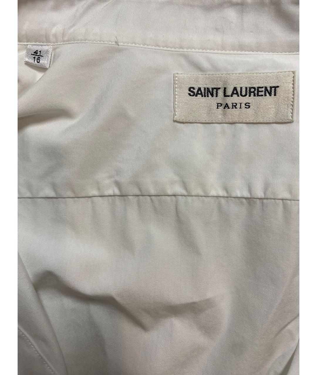 SAINT LAURENT Белая хлопковая классическая рубашка, фото 5