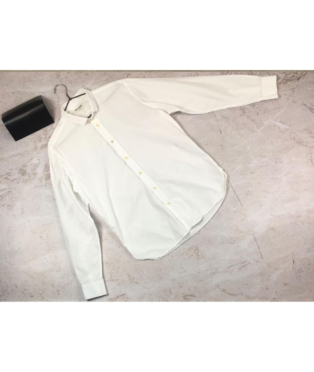 SAINT LAURENT Белая хлопковая классическая рубашка, фото 4