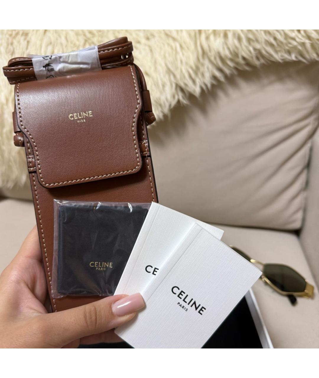 CELINE Золотые металлические солнцезащитные очки, фото 2