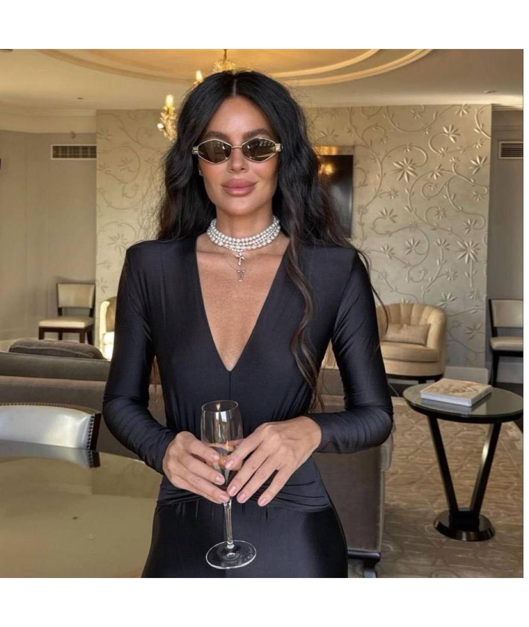 CELINE Золотые металлические солнцезащитные очки, фото 4