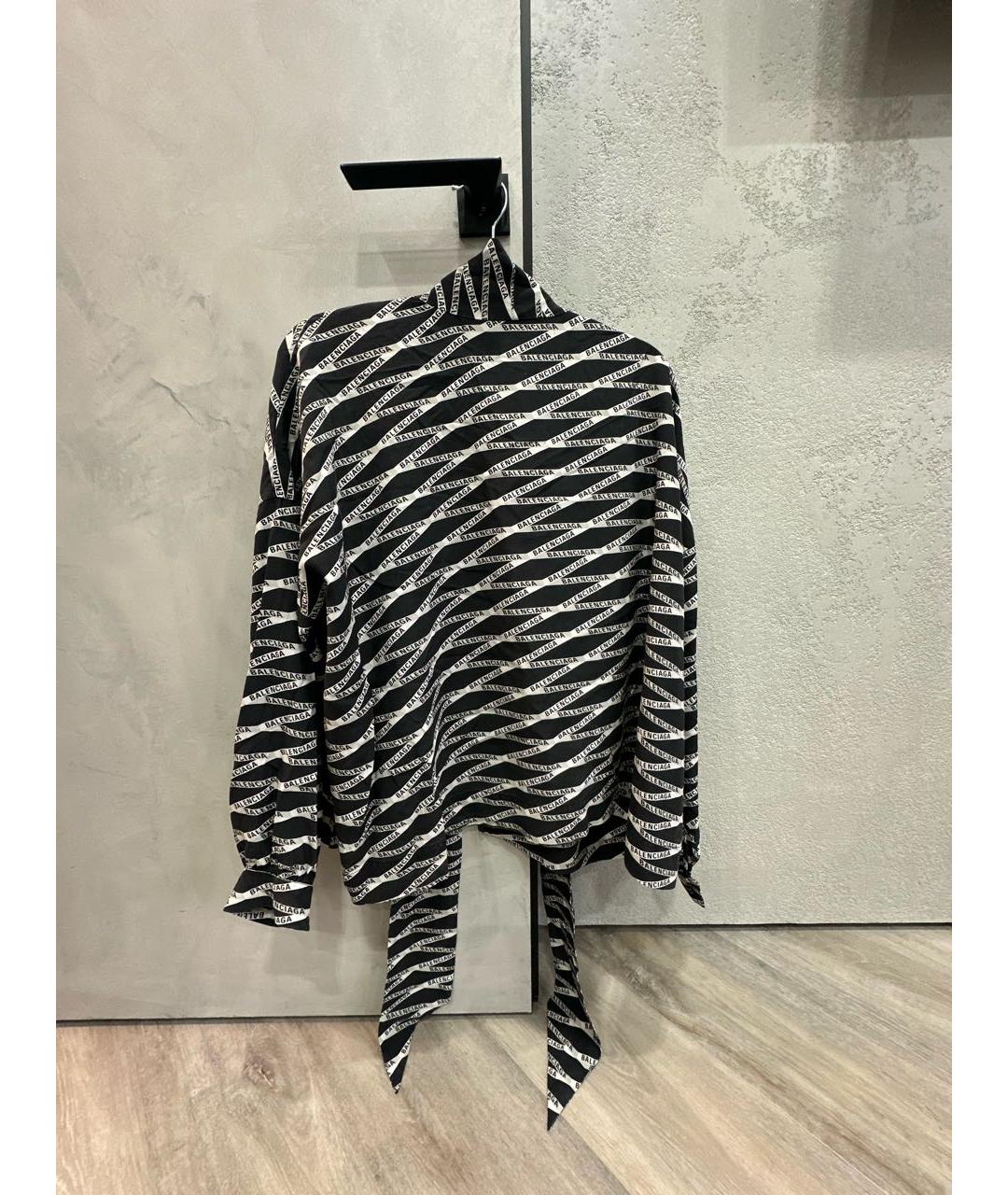 BALENCIAGA Черная шелковая рубашка, фото 2