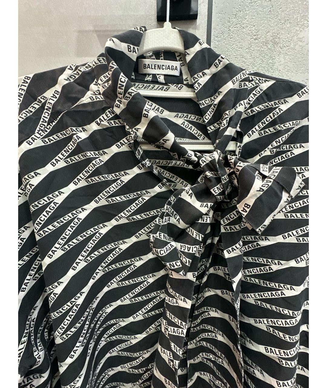 BALENCIAGA Черная шелковая рубашка, фото 3