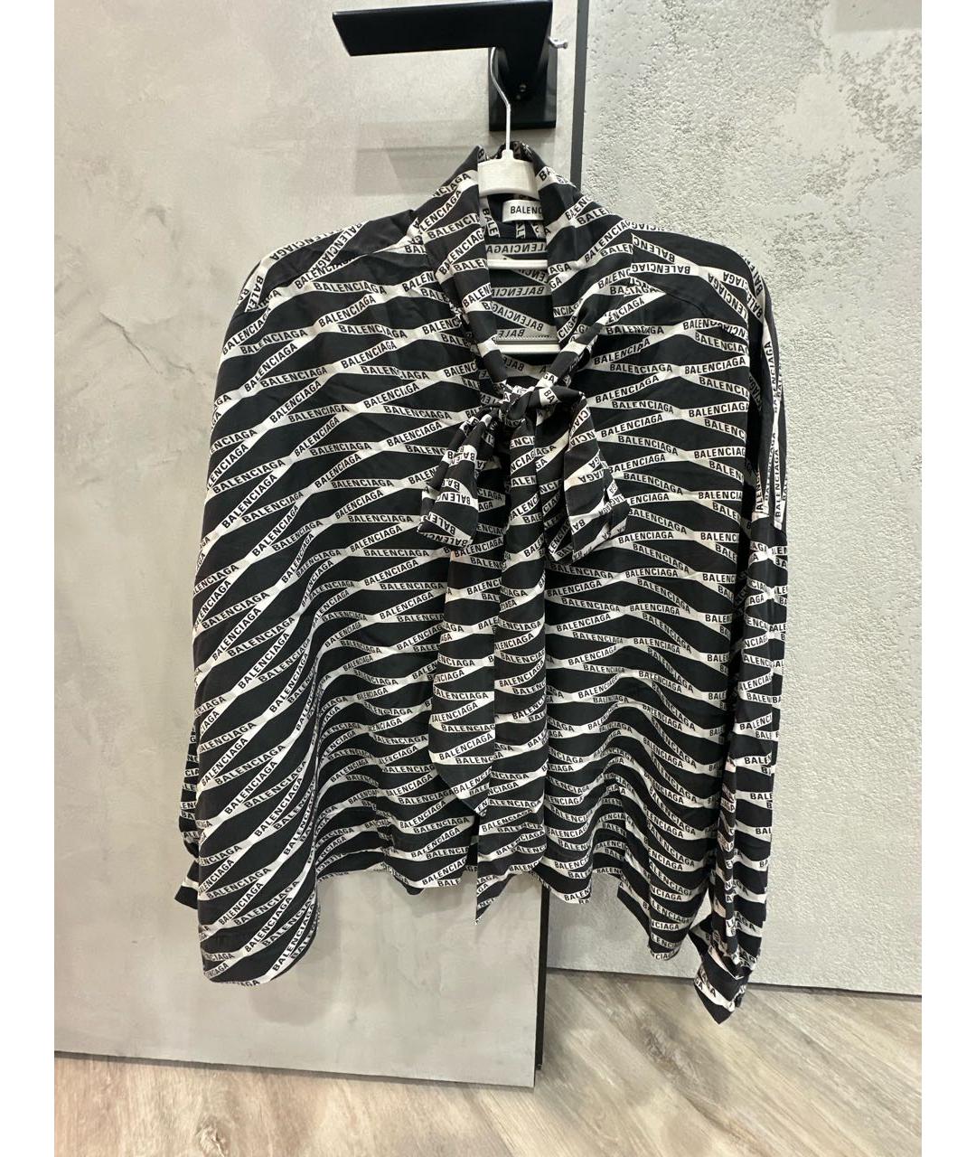 BALENCIAGA Черная шелковая рубашка, фото 4