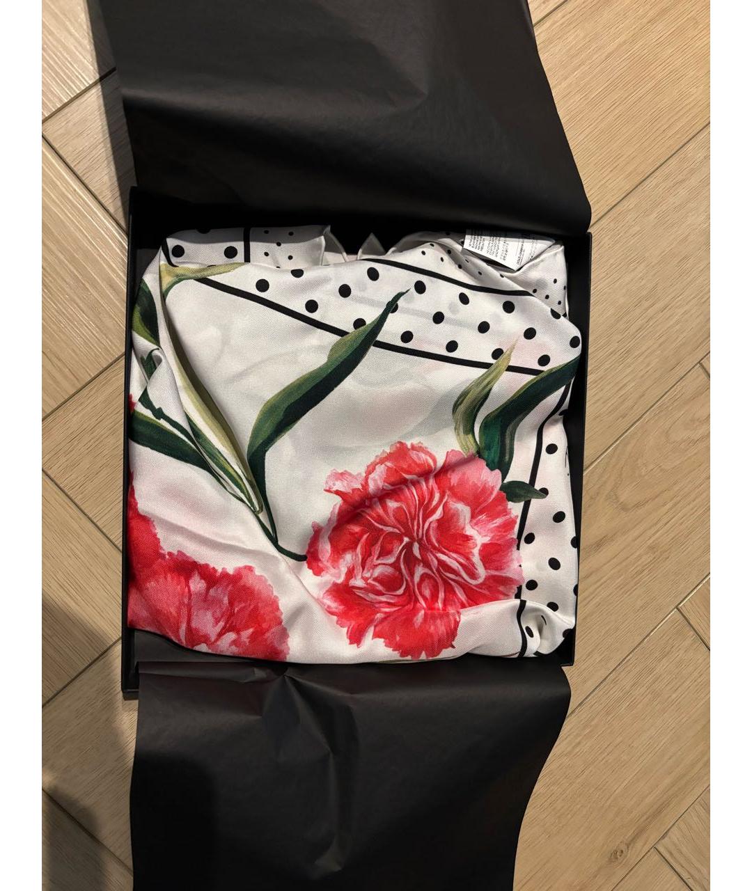 DOLCE&GABBANA Белый шелковый платок, фото 5