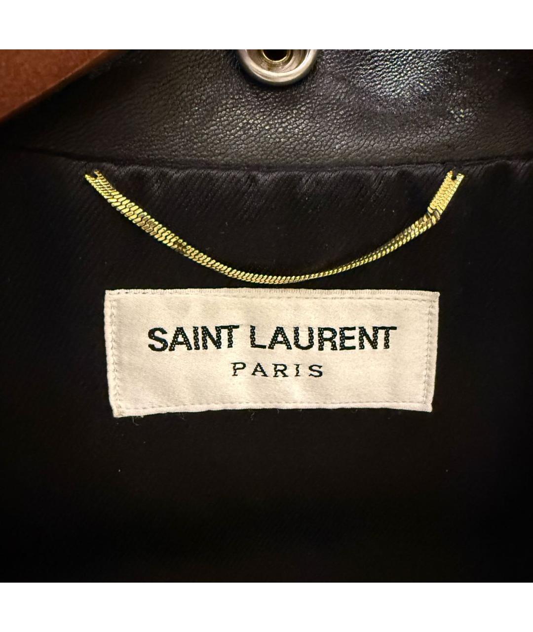 SAINT LAURENT Черная кожаная куртка, фото 3