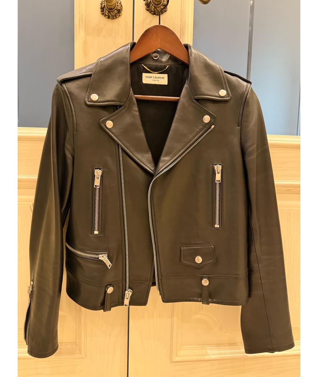 SAINT LAURENT Черная кожаная куртка, фото 9