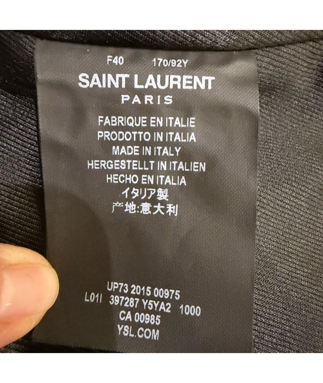 SAINT LAURENT Черная кожаная куртка, фото 4