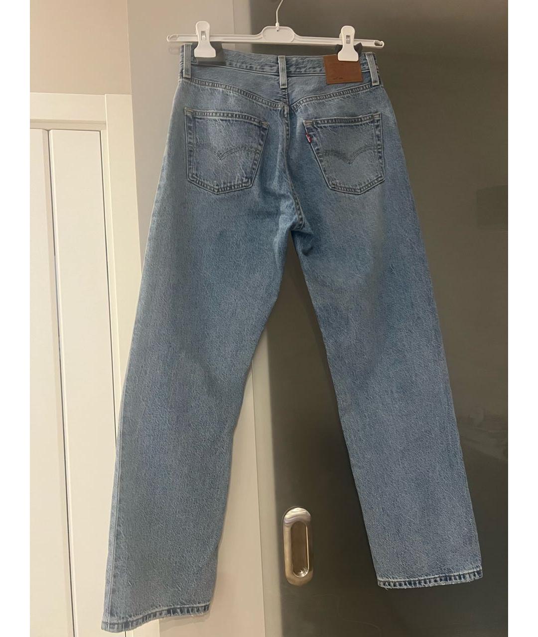 LEVI'S Синие хлопковые прямые джинсы, фото 2