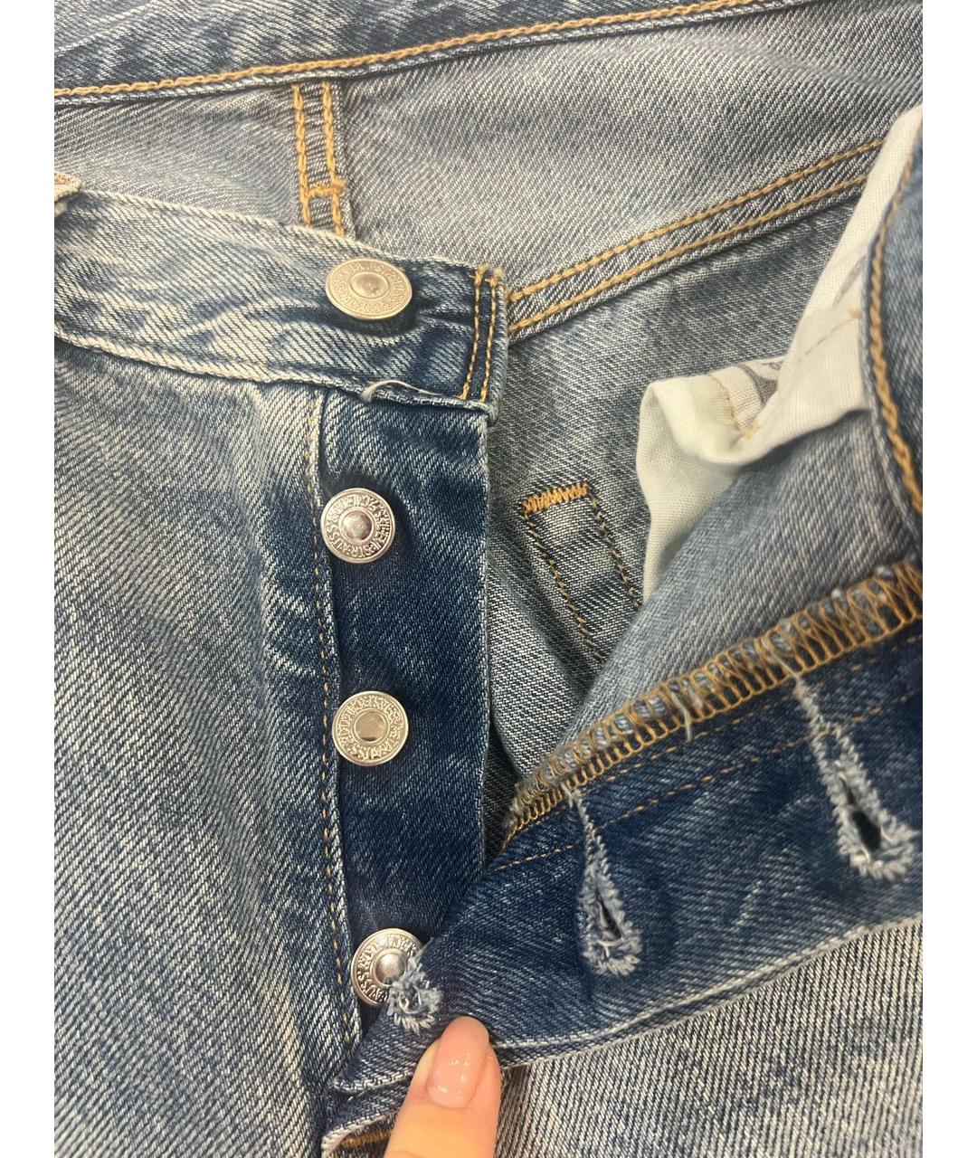 LEVI'S Синие хлопковые прямые джинсы, фото 6