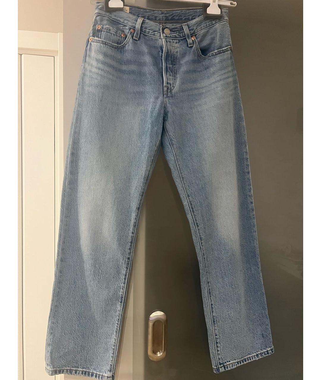 LEVI'S Синие хлопковые прямые джинсы, фото 7
