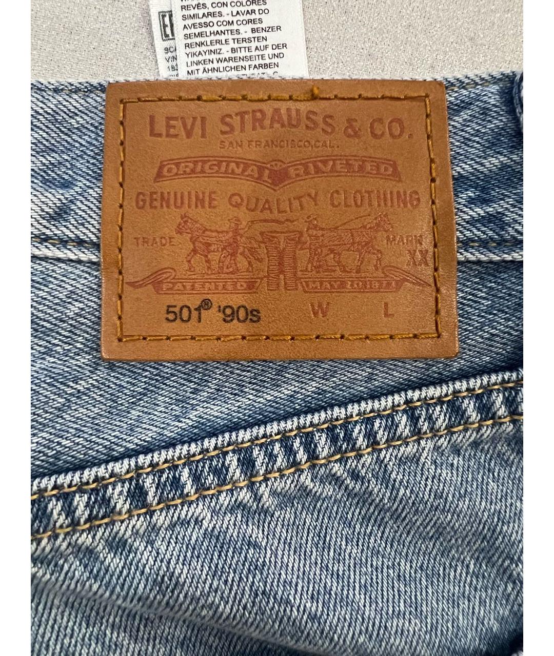 LEVI'S Синие хлопковые прямые джинсы, фото 4