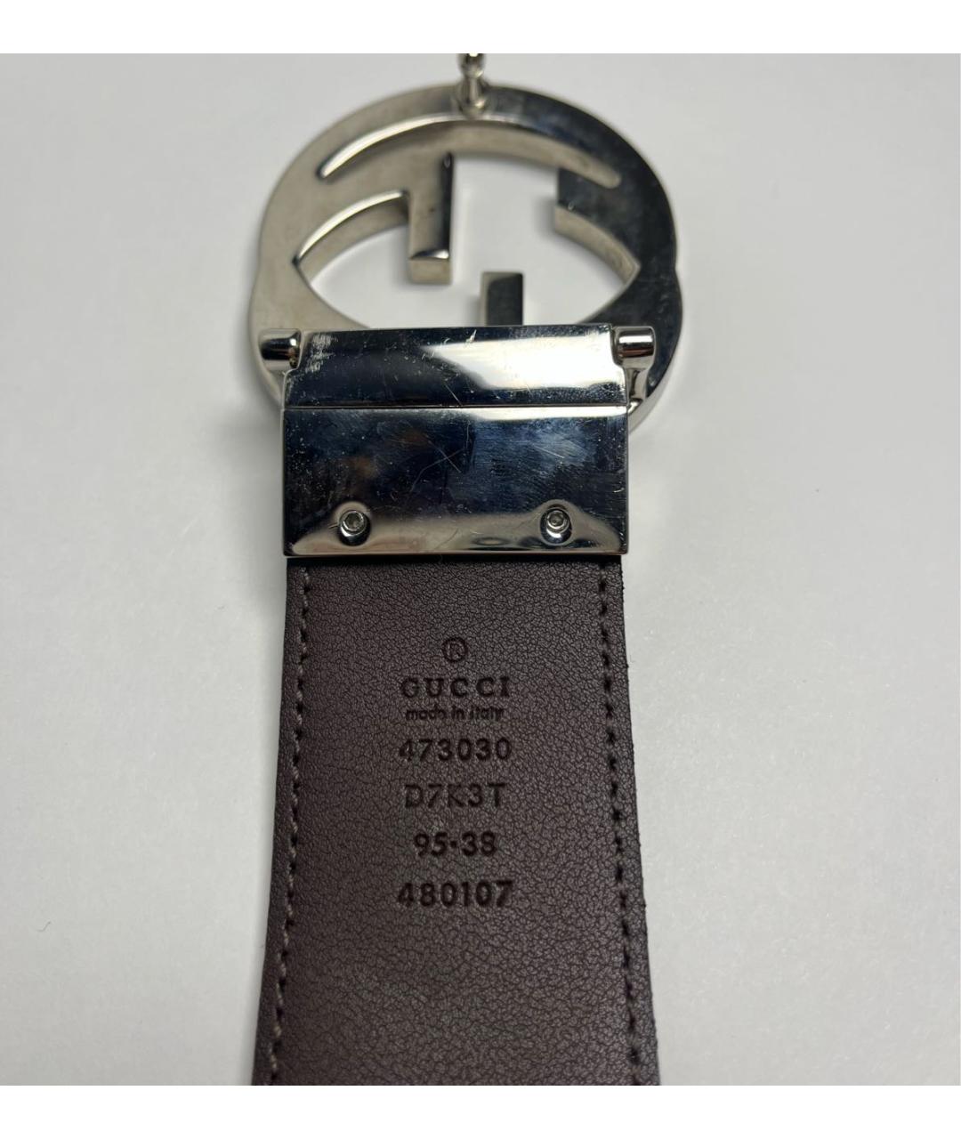 GUCCI Черный кожаный ремень, фото 3