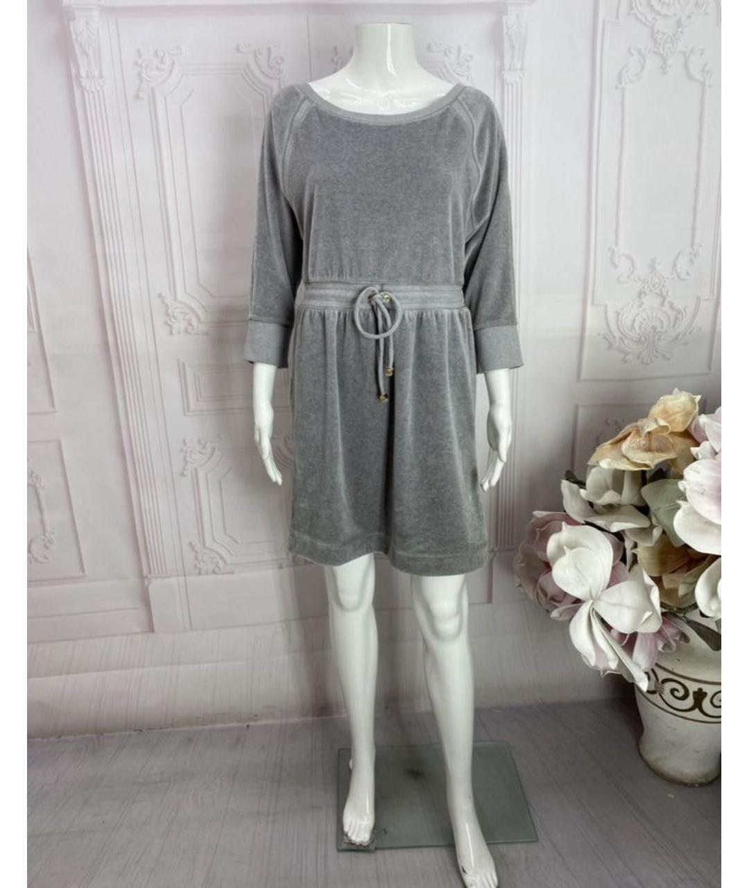 JUICY COUTURE Серое хлопковое повседневное платье, фото 8