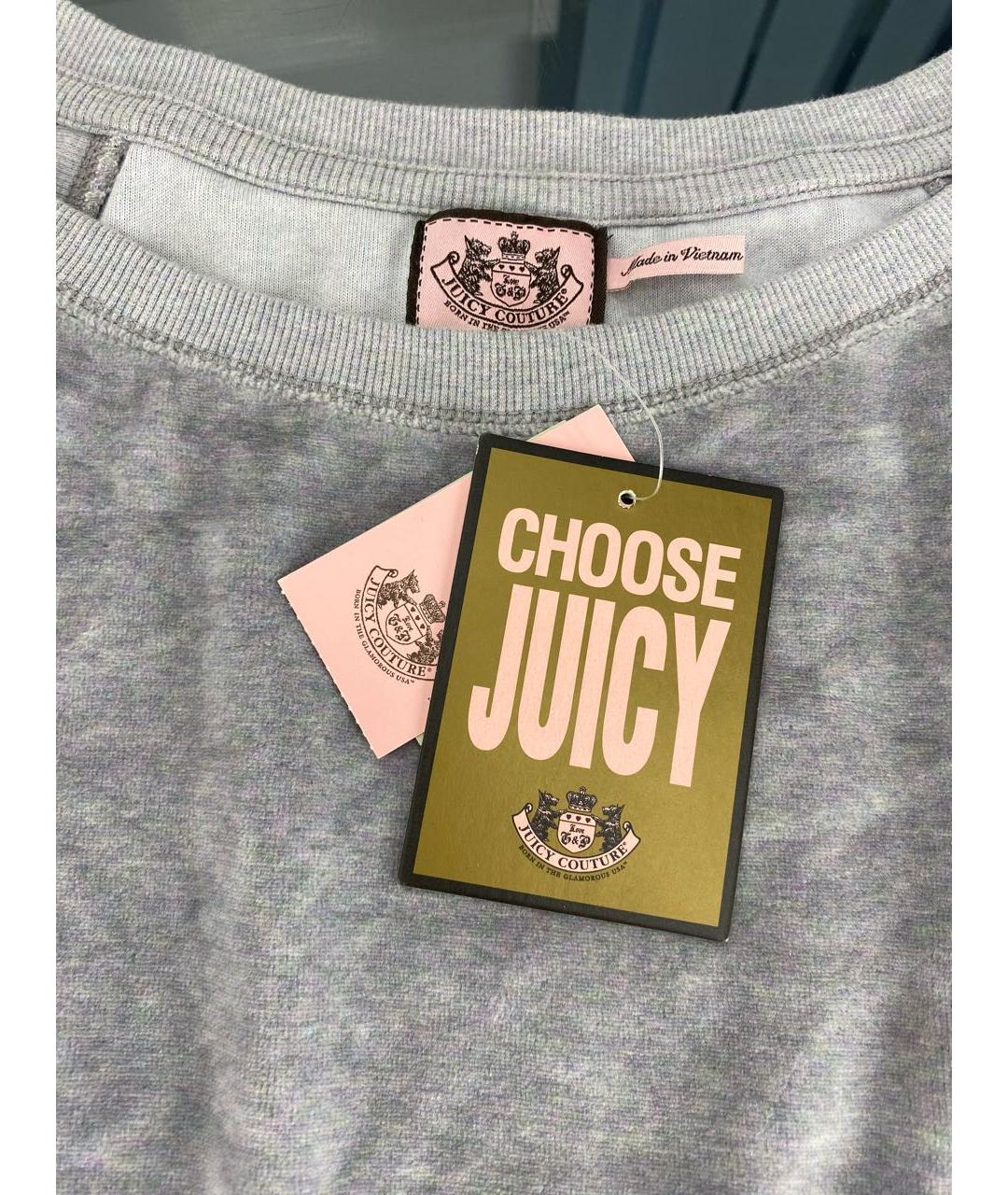 JUICY COUTURE Серое хлопковое повседневное платье, фото 4