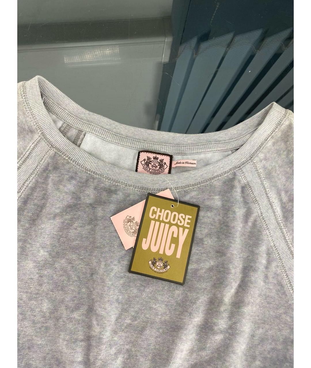 JUICY COUTURE Серое хлопковое повседневное платье, фото 3