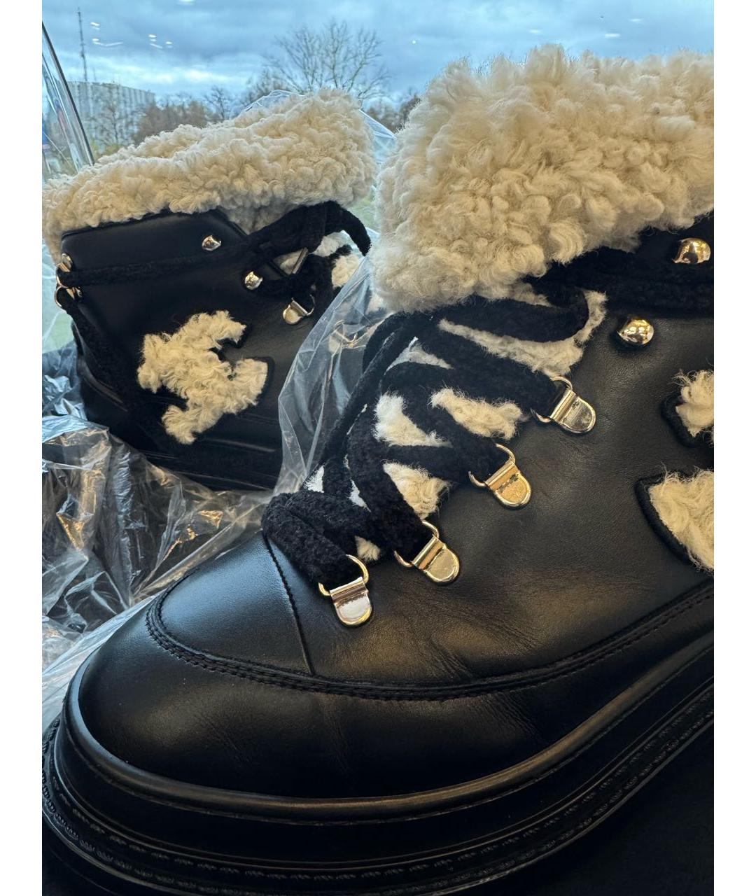 CHANEL Черные кожаные ботинки, фото 7