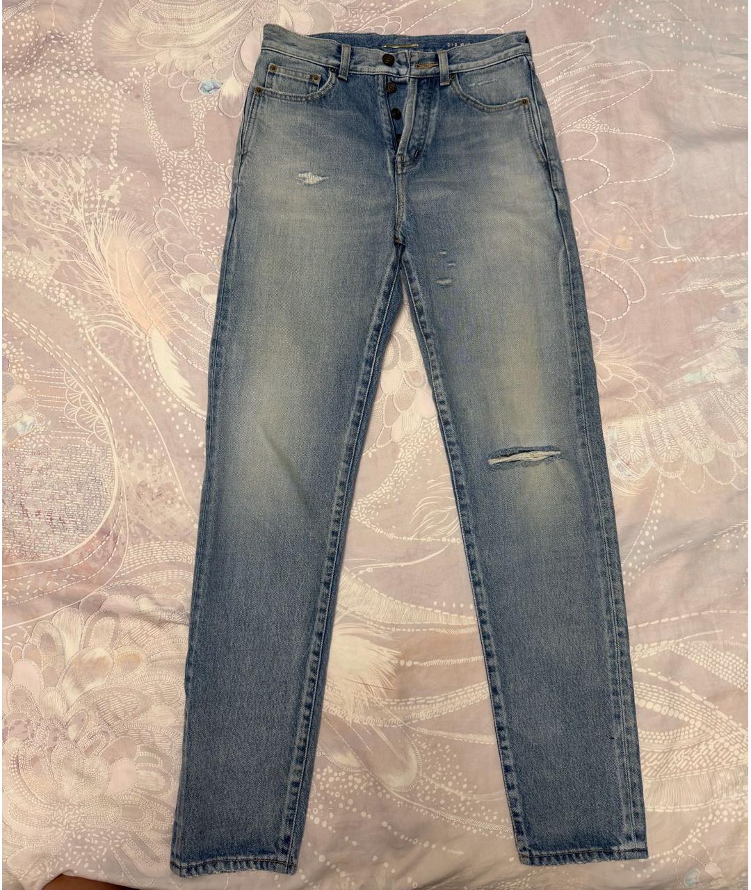 SAINT LAURENT Синие прямые джинсы, фото 5