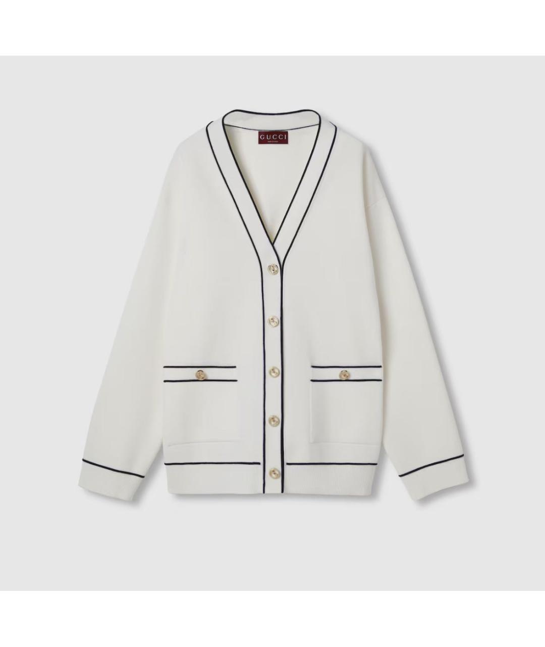 GUCCI Белый шерстяной кардиган, фото 8