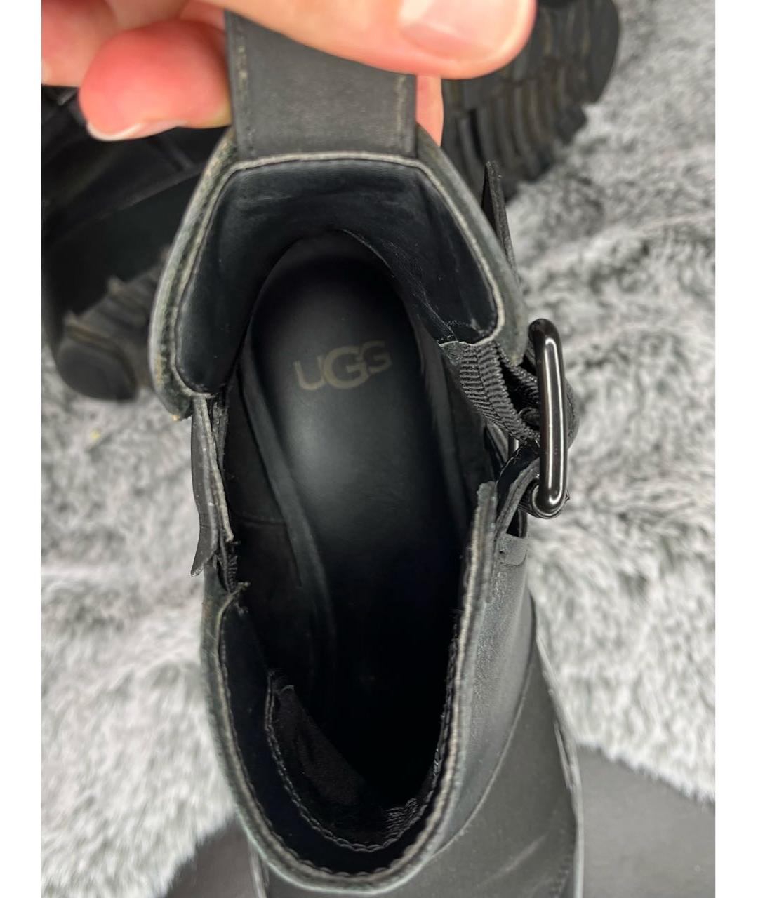 UGG AUSTRALIA Черные кожаные полусапоги, фото 3