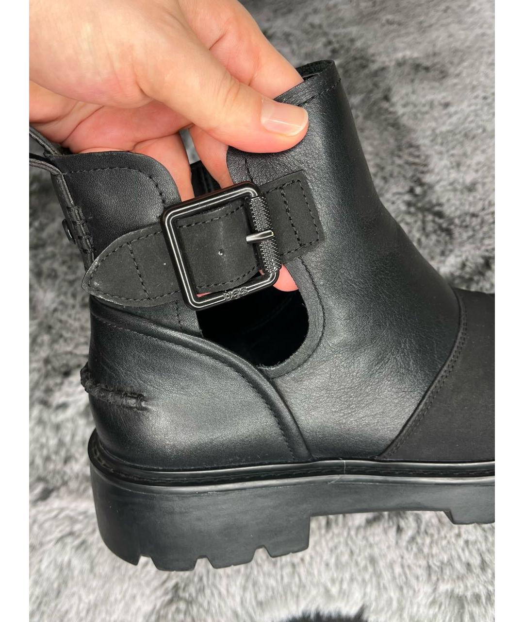 UGG AUSTRALIA Черные кожаные полусапоги, фото 6