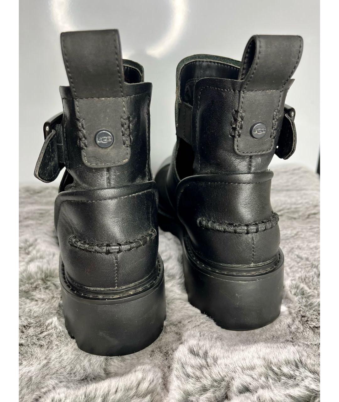 UGG AUSTRALIA Черные кожаные полусапоги, фото 4