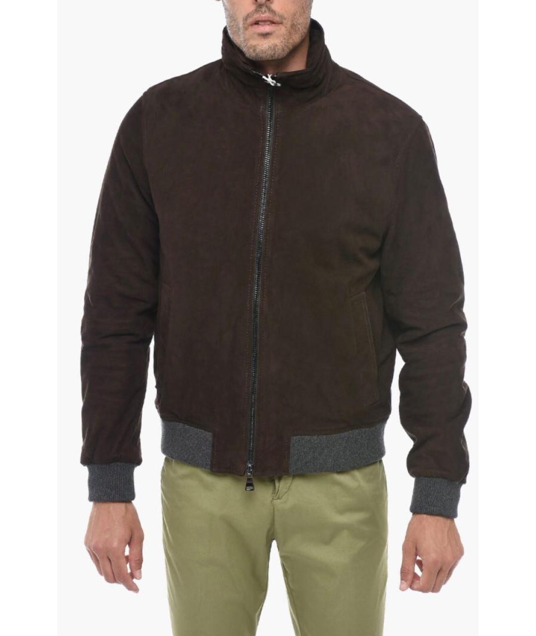 ALTEA Коричневая кожаная куртка, фото 9