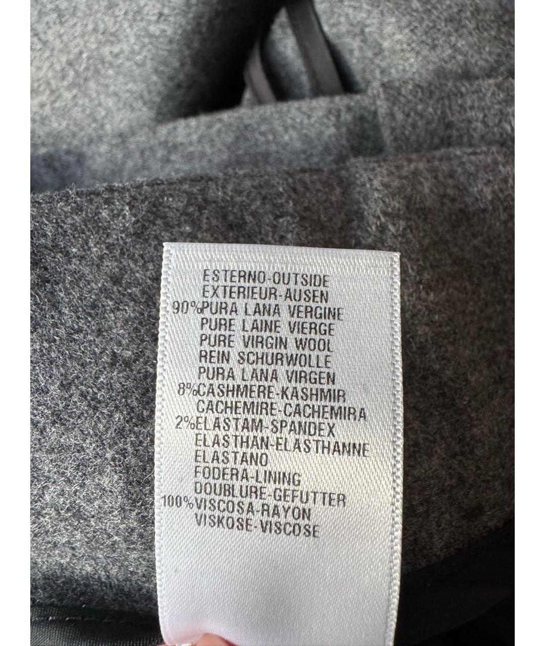 MALO Серые шерстяные прямые брюки, фото 6