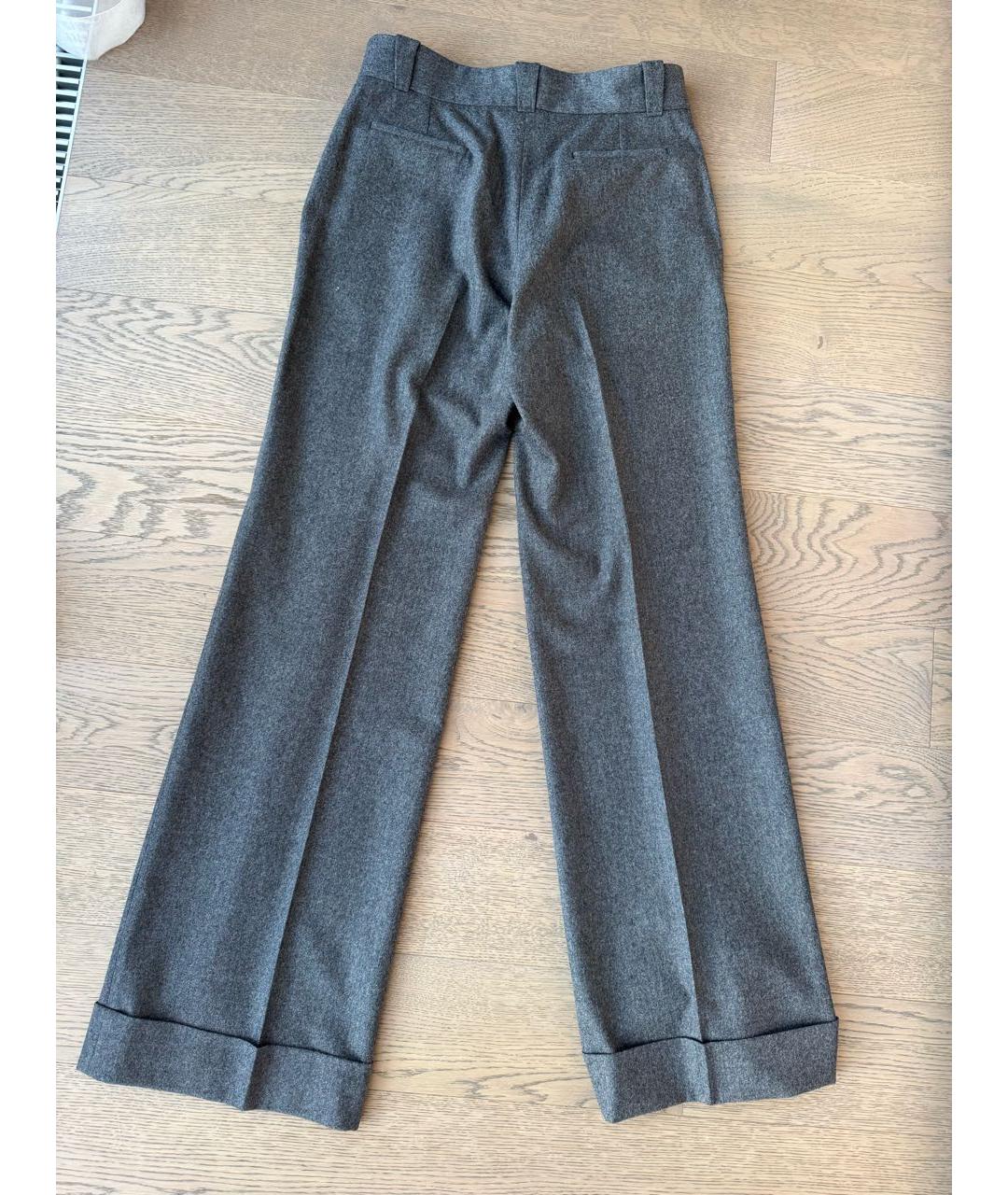 MALO Серые шерстяные прямые брюки, фото 2