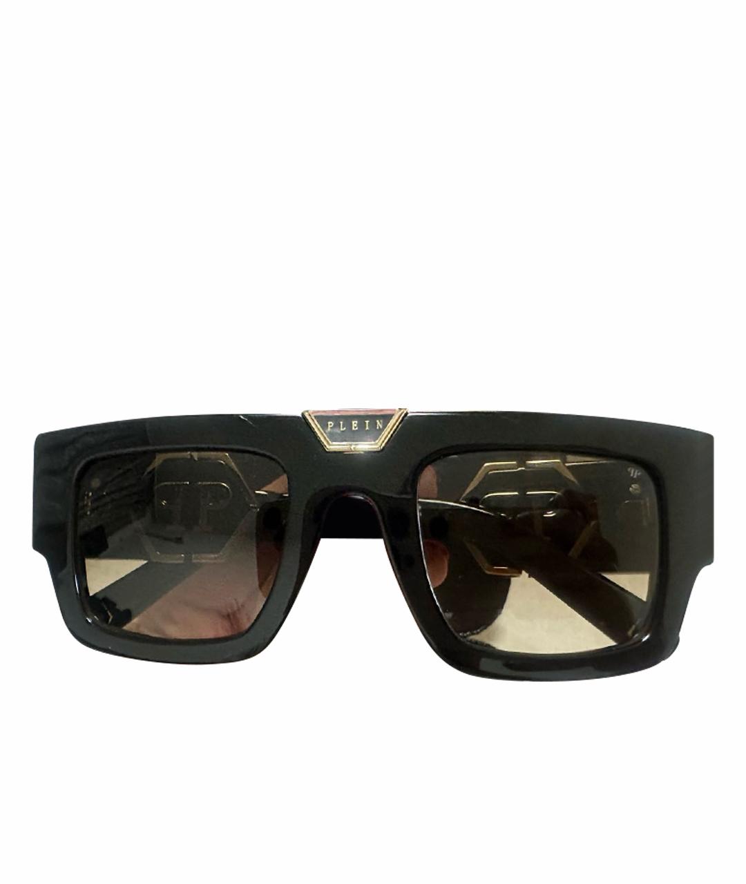 PHILIPP PLEIN Черные пластиковые солнцезащитные очки, фото 1