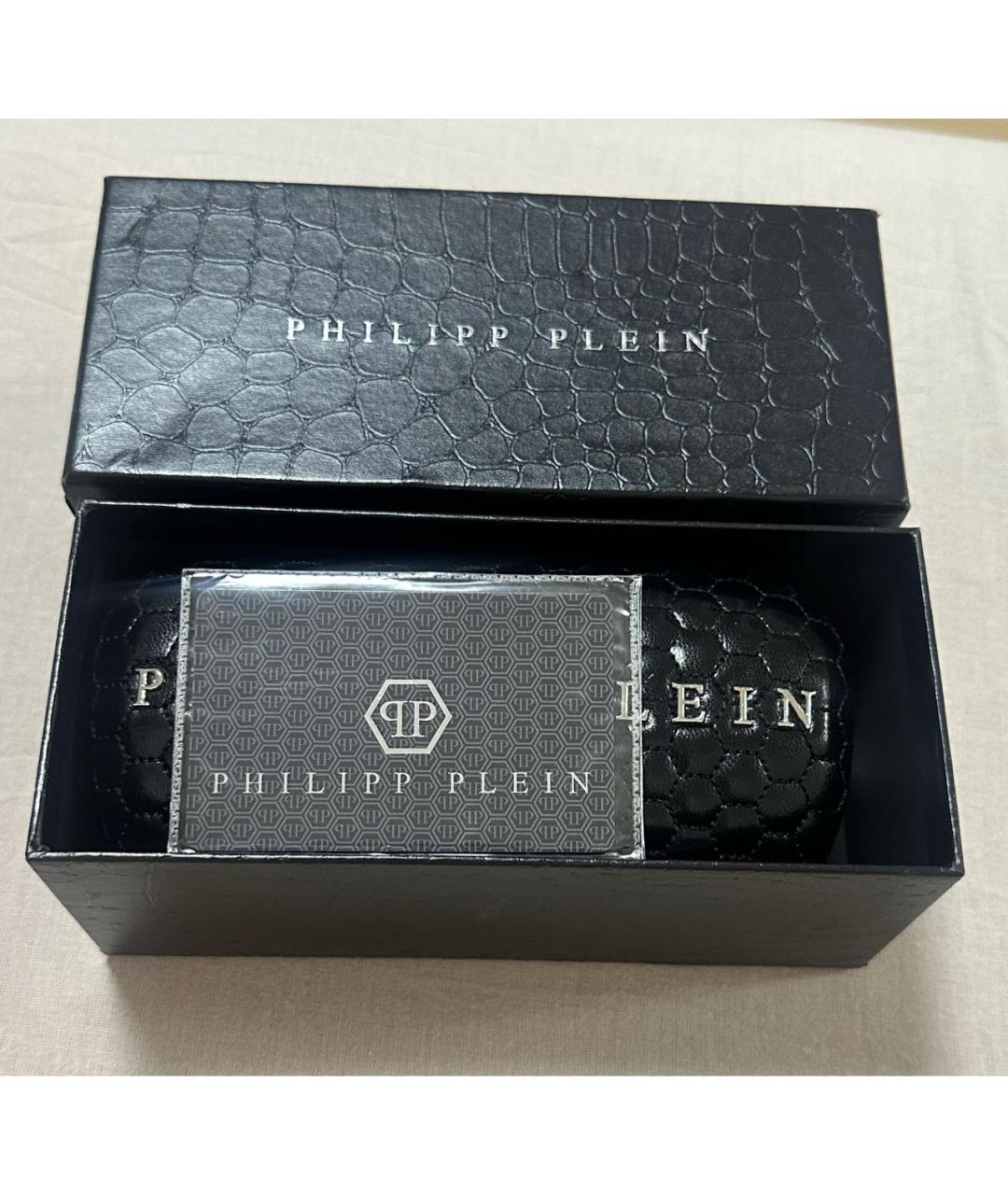 PHILIPP PLEIN Черные пластиковые солнцезащитные очки, фото 3