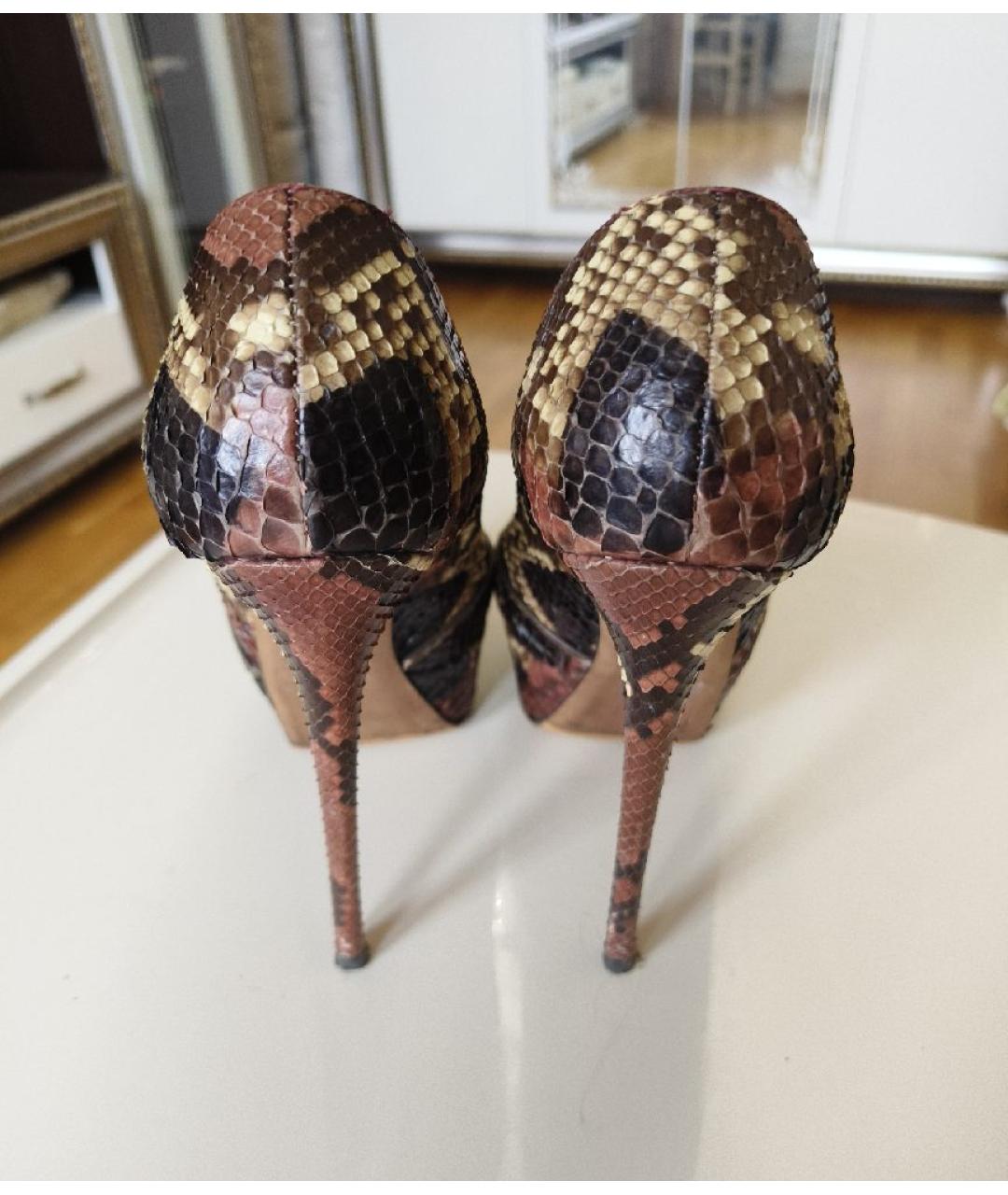 VALENTINO Коричневые туфли из экзотической кожи, фото 4