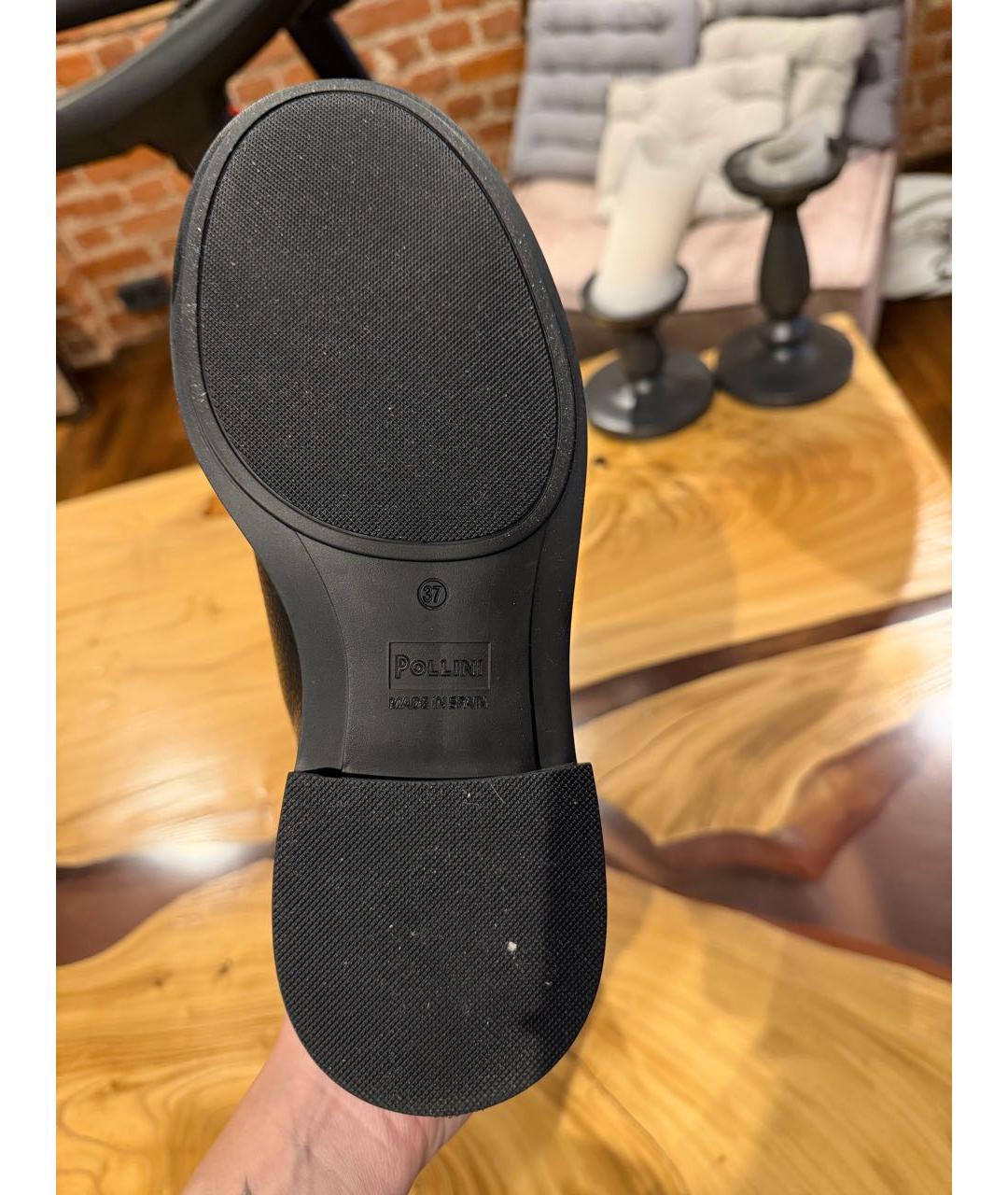 POLLINI Черные кожаные сапоги, фото 4