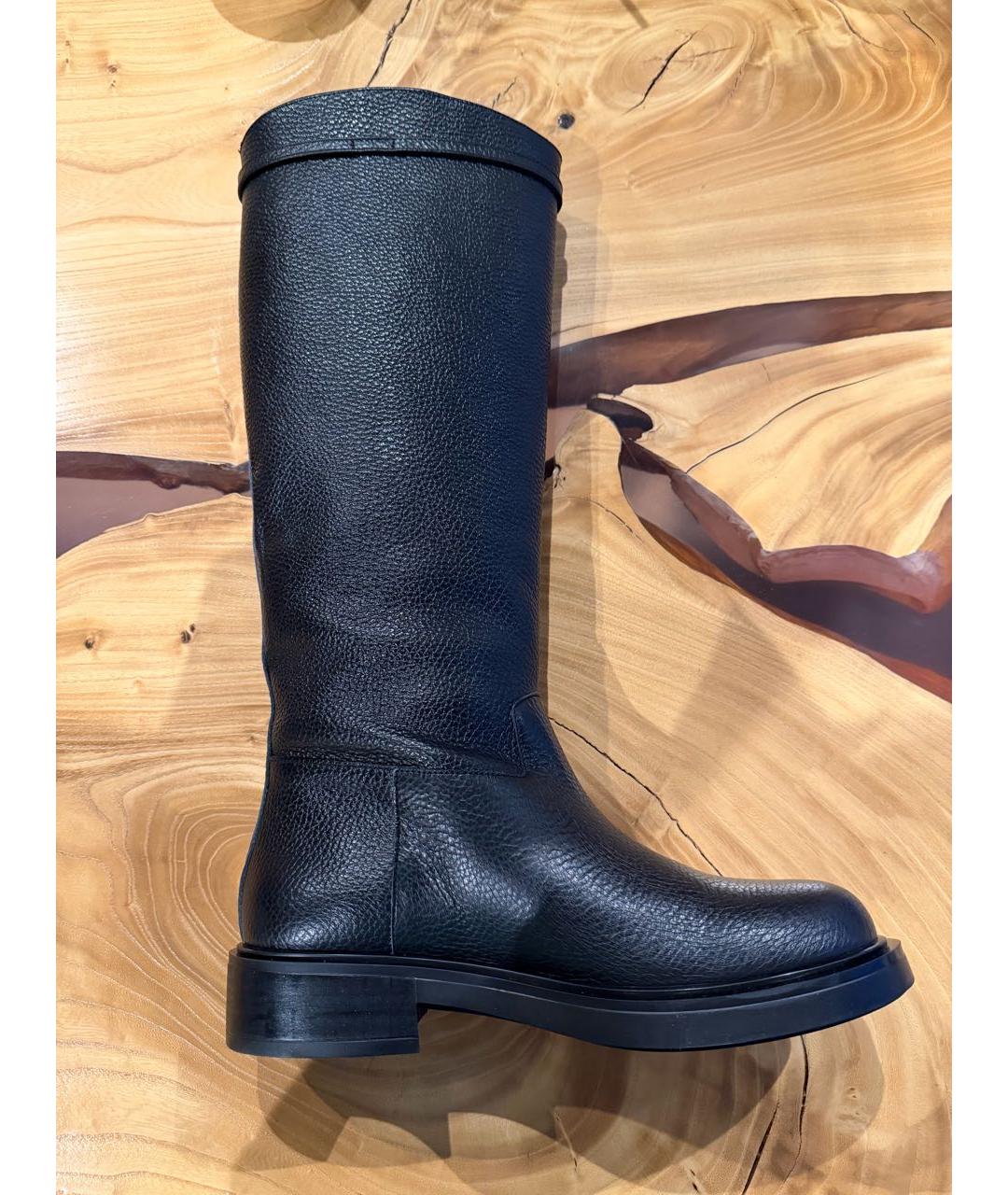 POLLINI Черные кожаные сапоги, фото 3