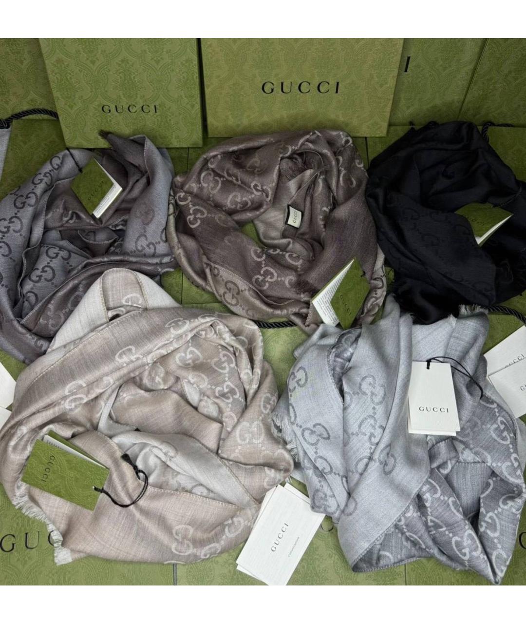 GUCCI Розовый шелковый шарф, фото 2