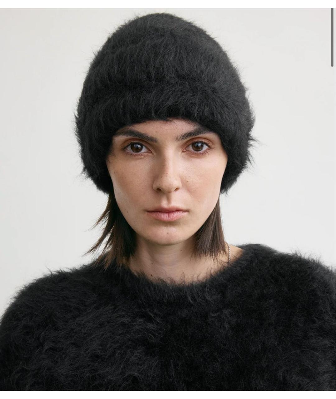 TOTEME Черная шерстяная шапка, фото 2