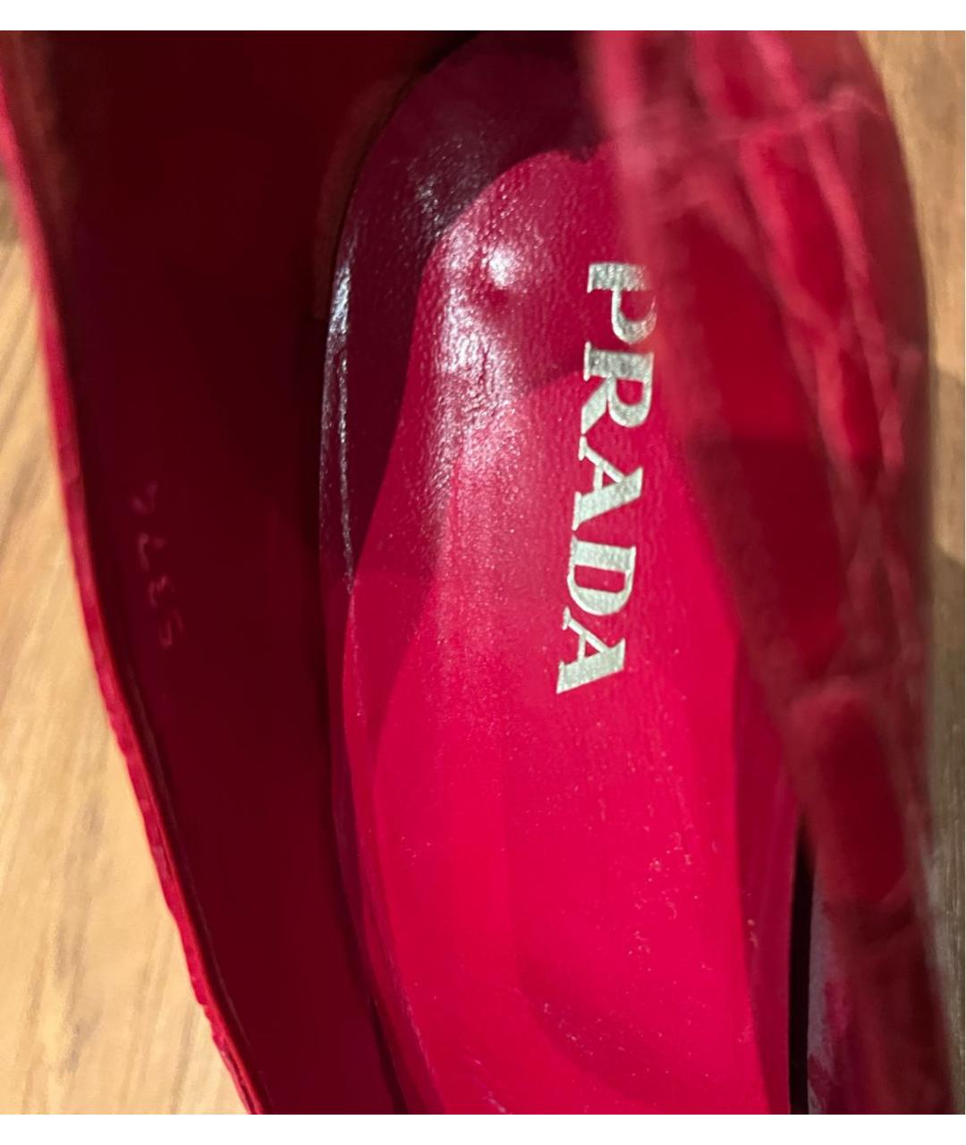 PRADA Красные кожаные туфли, фото 6