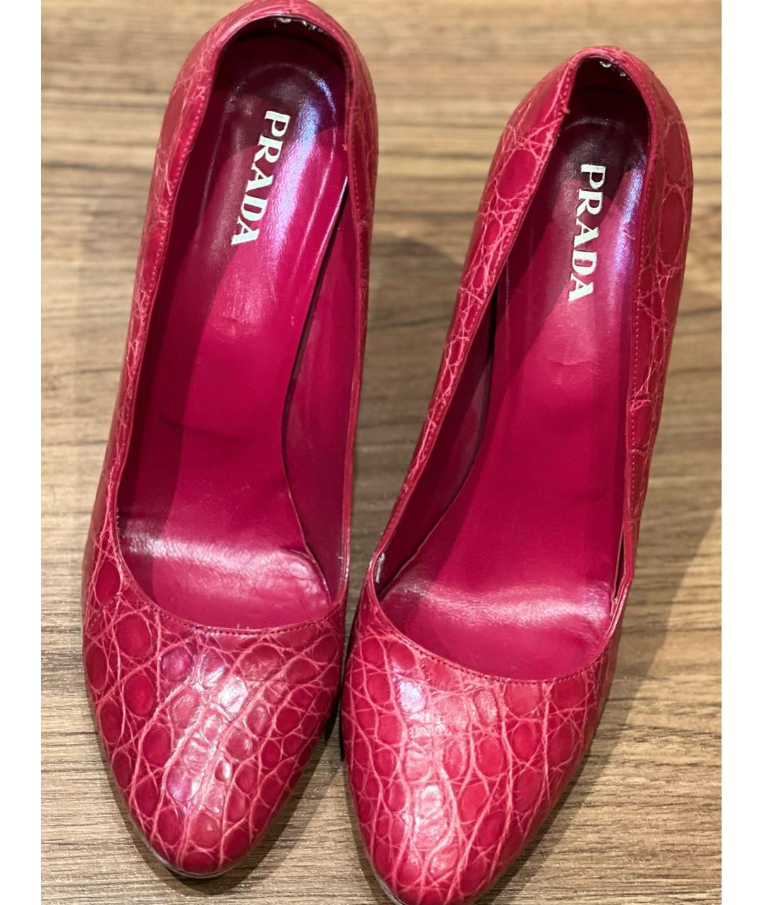 PRADA Красные кожаные туфли, фото 3