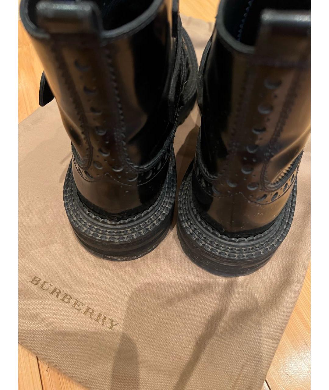 BURBERRY Черные кожаные полусапоги, фото 3