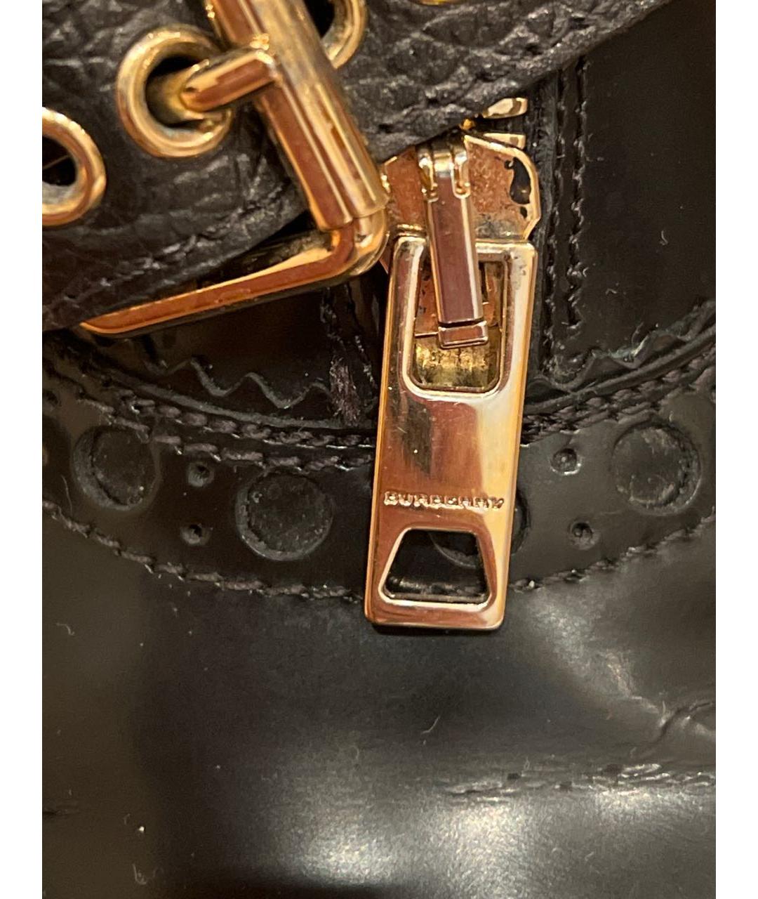 BURBERRY Черные кожаные полусапоги, фото 4