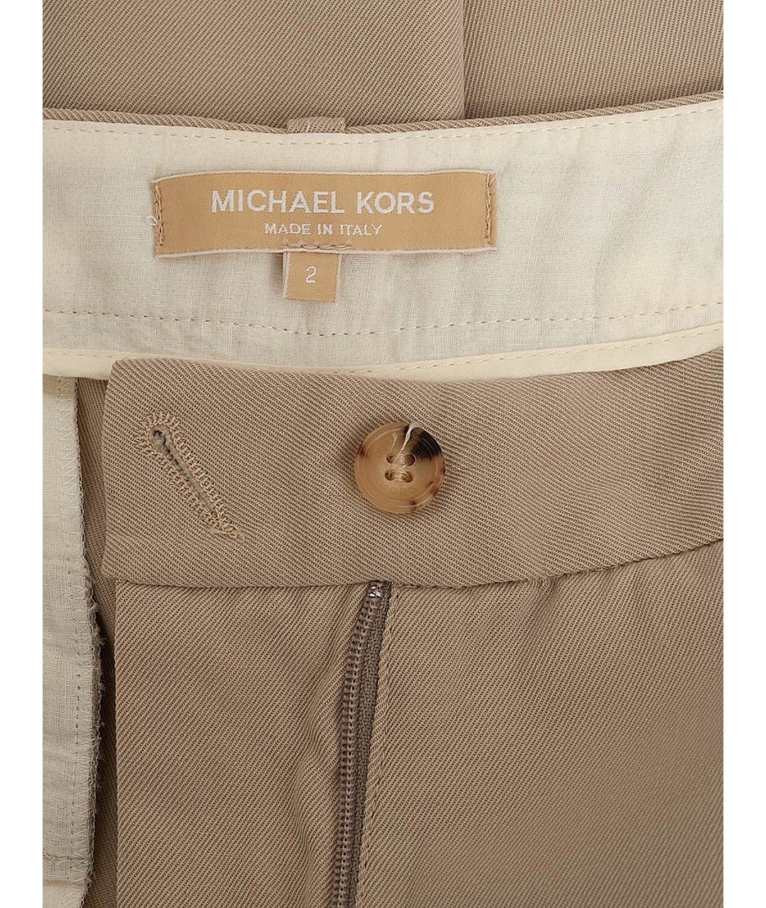 MICHAEL KORS Бежевые шерстяные брюки широкие, фото 3