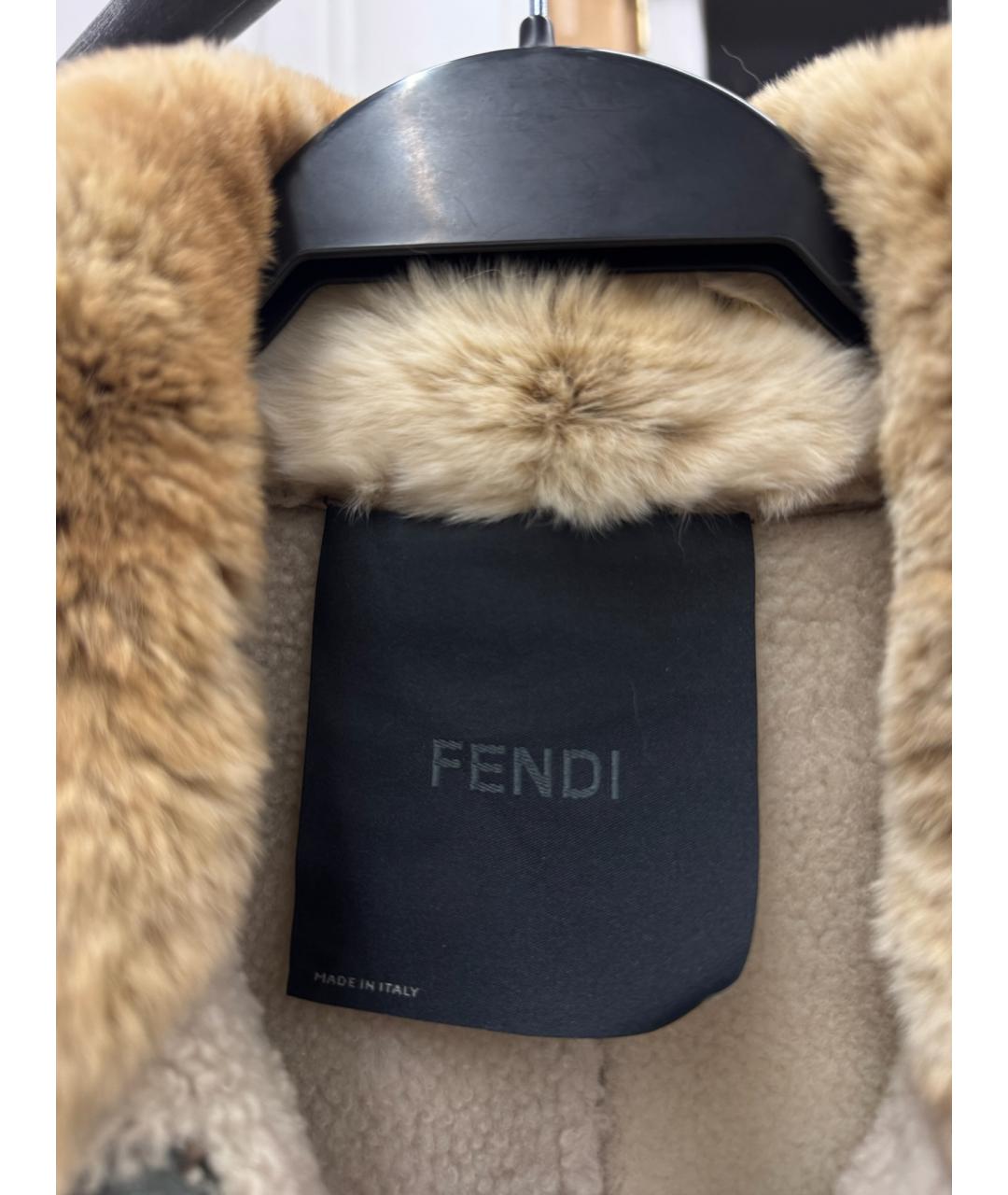 FENDI Коричневая кожаная дубленка, фото 4