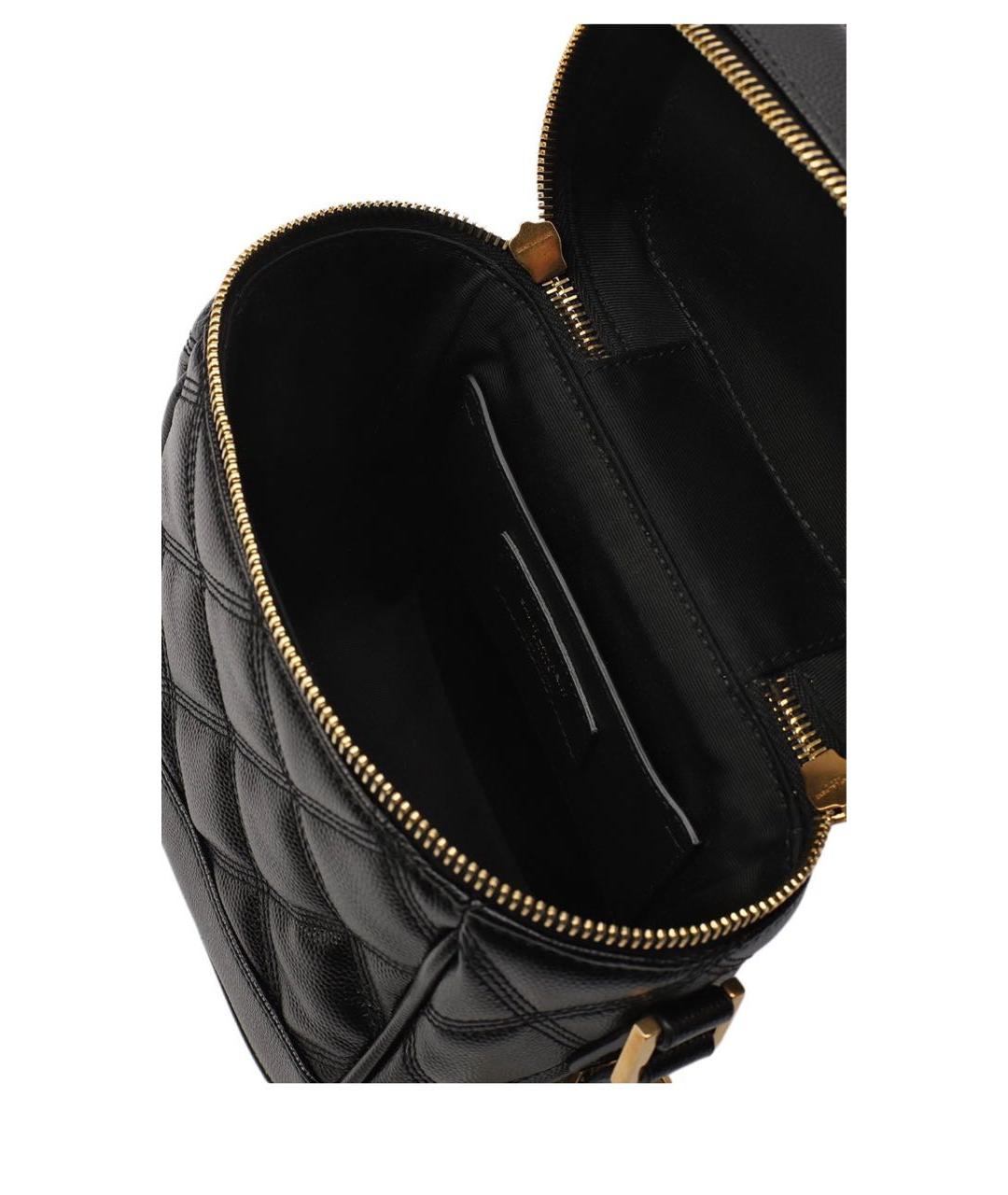 SAINT LAURENT Черная кожаная сумка с короткими ручками, фото 8